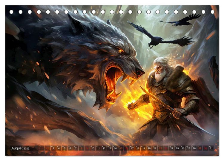 Produktbild: G&ouml;tterd&auml;mmerung - Der Ragnar&ouml;k in der nordischen Mythologie (Tischkalender 2026 DIN A5 quer), CALVENDO Monatskalender