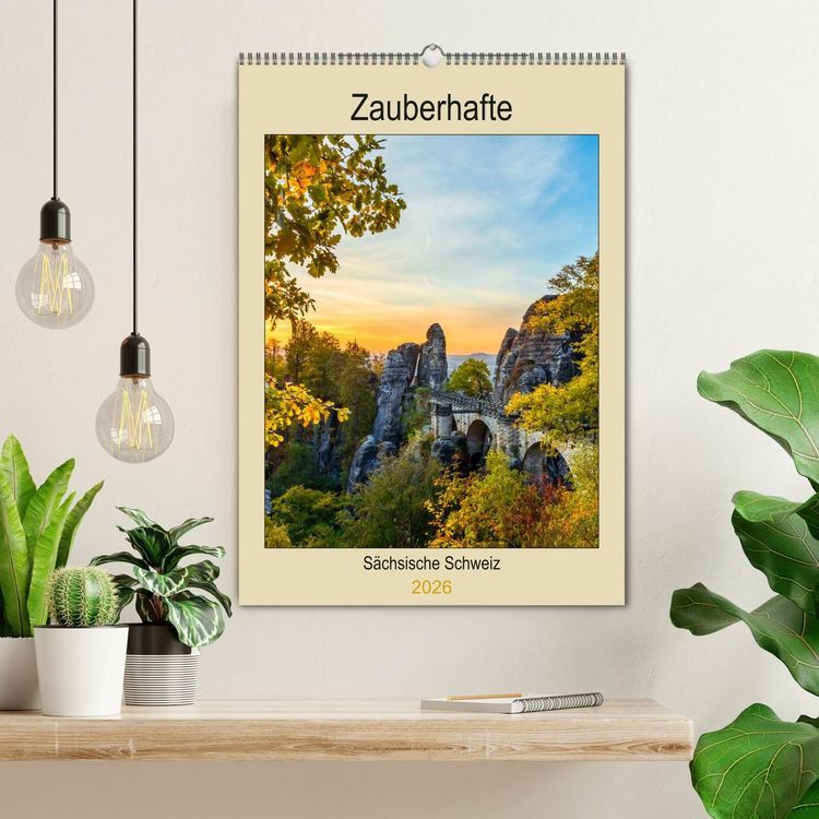 Produktbild: Zauberhafte S&auml;chsische Schweiz (Wandkalender 2026 DIN A2 hoch), CALVENDO Monatskalender