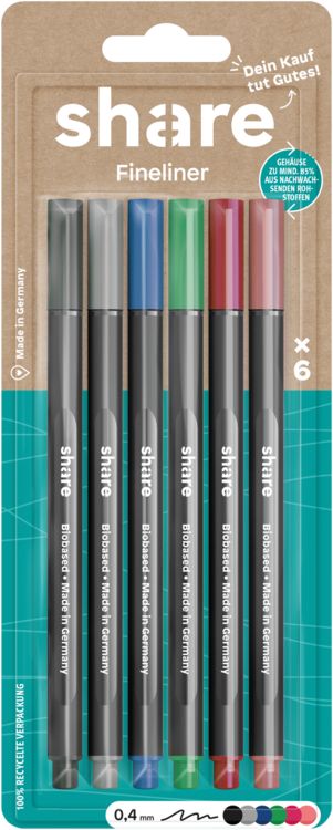 Produktbild: share Fineliner 6er Set