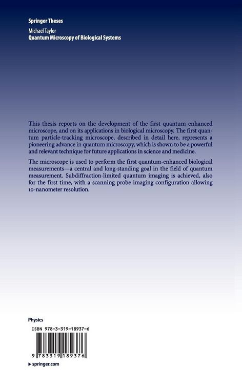 Produktbild: Quantum Microscopy of Biological Systems