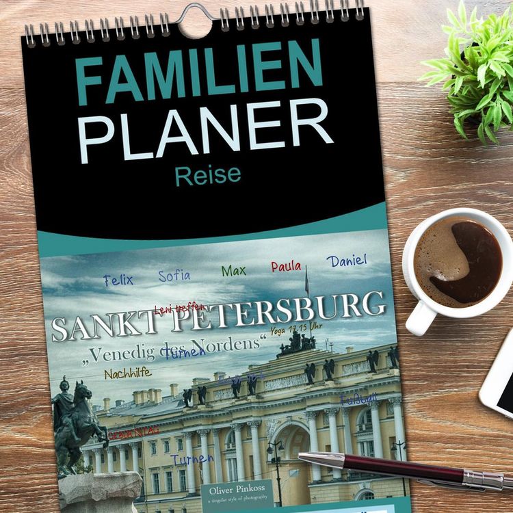 Produktbild: Familienplaner 2026 - Sankt Petersburg - "Venedig des Nordens" mit 5 Spalten (Wandkalender, 21 x 45 cm) CALVENDO