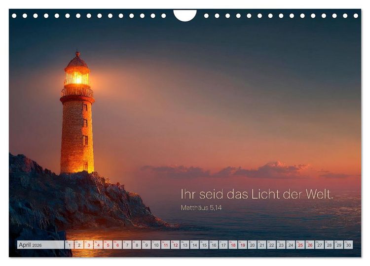 Produktbild: Psalmen und Bibelverse - Himmlische Botschaften (Wandkalender 2026 DIN A4 quer), CALVENDO Monatskalender