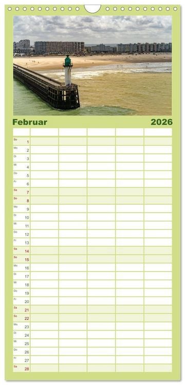 Produktbild: Familienplaner 2026 - Frankreich - Calais und die Opalk&uuml;ste mit 5 Spalten (Wandkalender, 21 x 45 cm) CALVENDO
