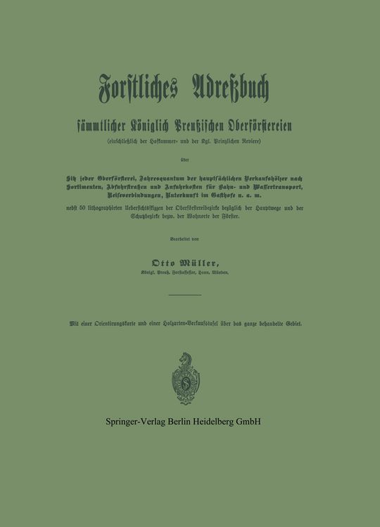 Produktbild: Forstliches Adre&szlig;buch s&auml;mmtlicher K&ouml;niglich Preu&szlig;ischen Oberf&ouml;rstereien