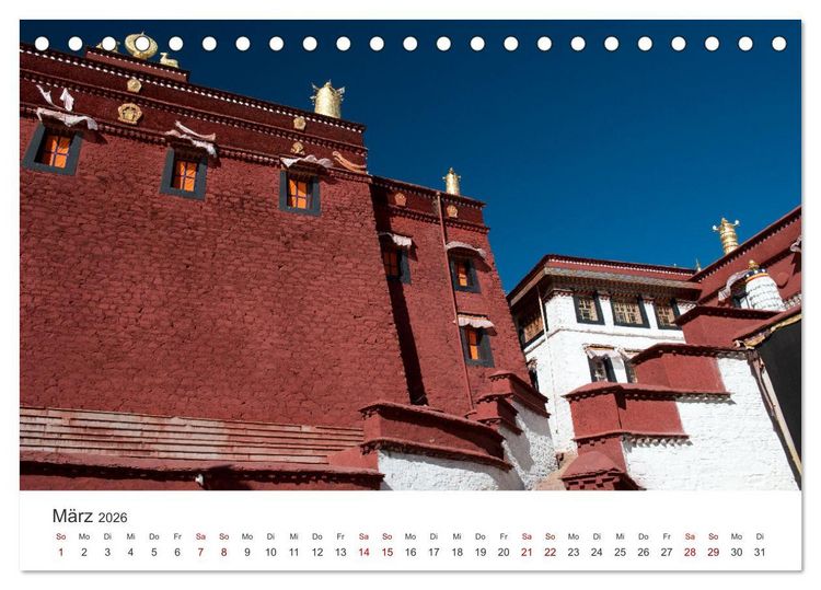 Produktbild: Tibet - Kloster und Landschaft (Tischkalender 2026 DIN A5 quer), CALVENDO Monatskalender
