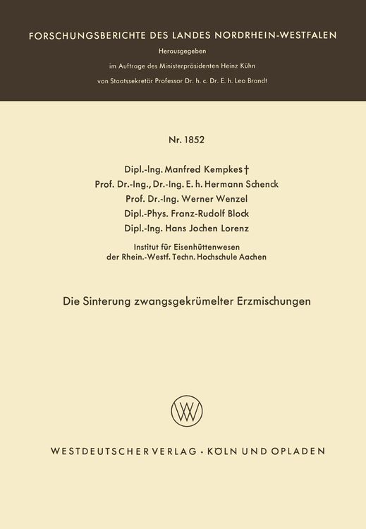 Produktbild: Die Sinterung zwangsgekr&uuml;melter Erzmischungen