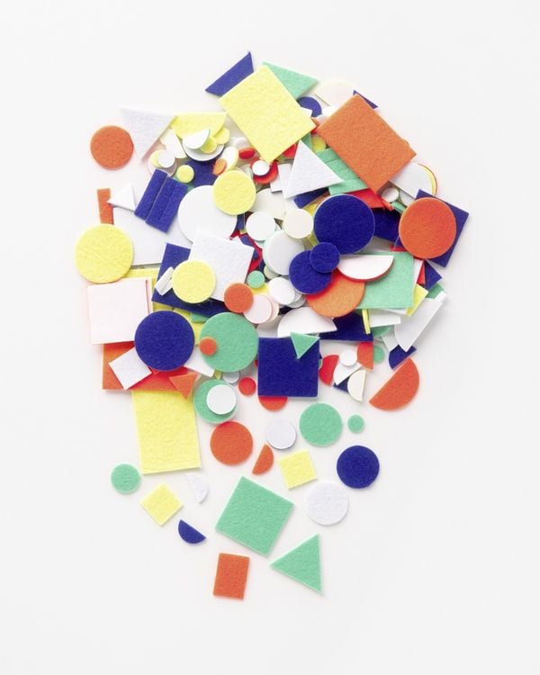 Produktbild: Folia Filz-Sticker FORMEN, 245 Teile selbstklebend, farbig sortiert