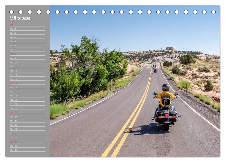 Produktbild: Biker Paradies - Die Canyons der USA (Tischkalender 2026 DIN A5 quer), CALVENDO Monatskalender