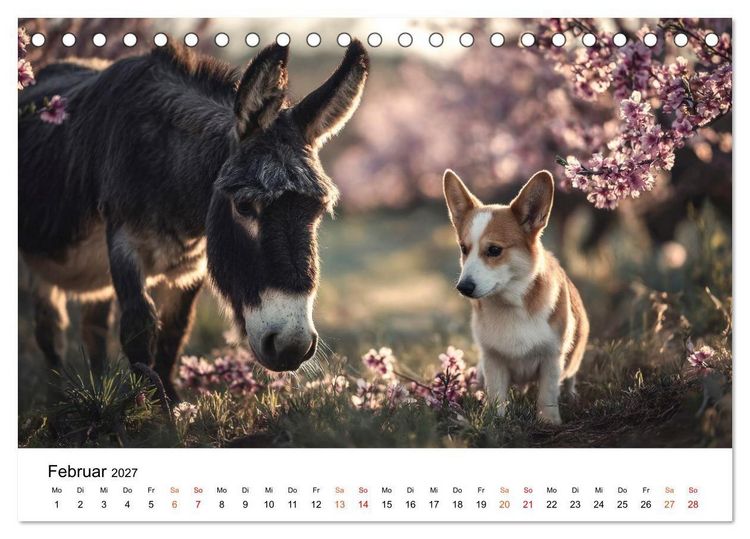 Produktbild: Beste Freunde - ein tierisch buntes Miteinander (Tischkalender 2027 DIN A5 quer), CALVENDO Monatskalender