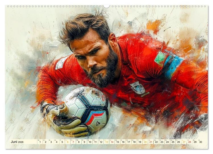 Produktbild: Fu&szlig;ball Torwart (hochwertiger Premium Wandkalender 2026 DIN A2 quer), Kunstdruck in Hochglanz