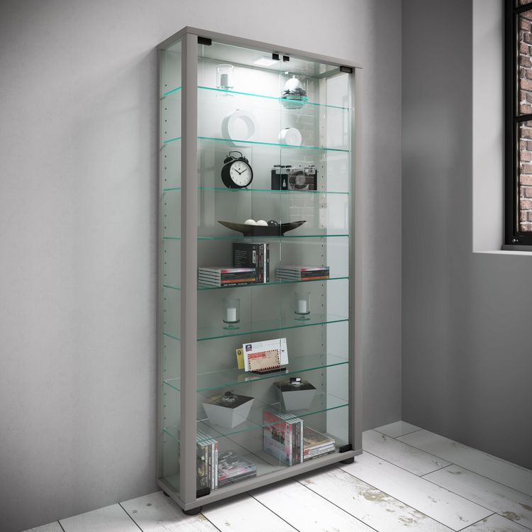 Produktbild: Holz Glas Stand Vitrine Sammelvitrine Lumo Maxi