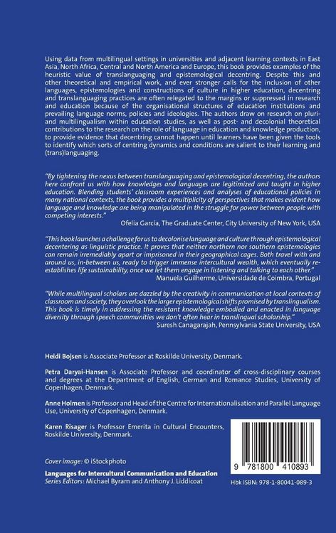 Produktbild: Translanguaging and Epistemological Decentring in Higher Education and Research