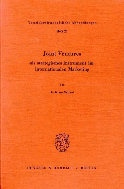 Produktbild: Joint Ventures als strategisches Instrument im internationalen Marketing.