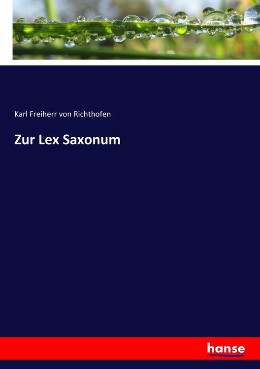 Produktbild: Zur Lex Saxonum