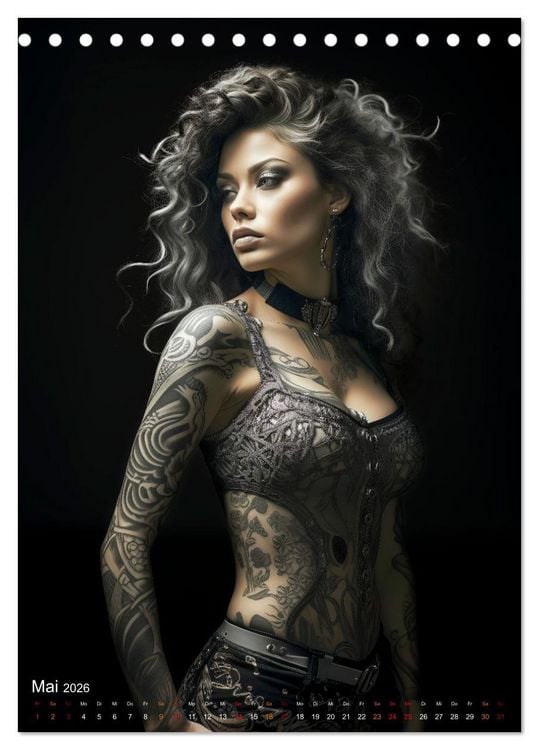 Produktbild: Tattoo Kunst auf der Haut (Tischkalender 2026 DIN A5 hoch), CALVENDO Monatskalender
