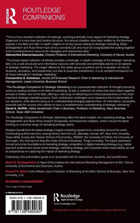 Produktbild: The Routledge Companion to Strategic Marketing