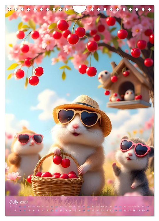 Produktbild: Cute Hamsters - For Kids - (Wall Calendar 2027 DIN A4 portrait), CALVENDO 12 Month Wall Calendar