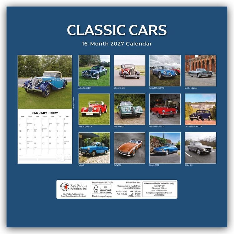 Produktbild: Classic Cars &ndash; Klassische Autos 2027 &ndash; 16-Monatskalender