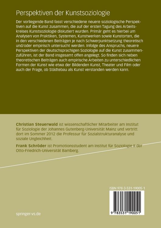 Produktbild: Perspektiven der Kunstsoziologie