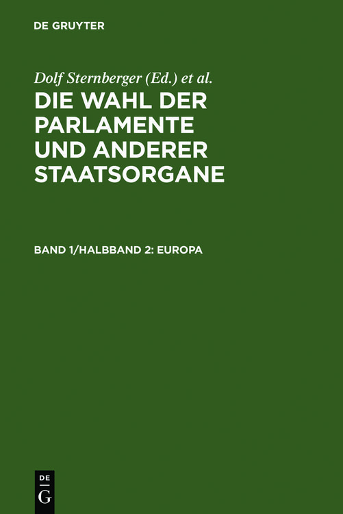 Produktbild: Die Wahl der Parlamente und anderer Staatsorgane / Europa