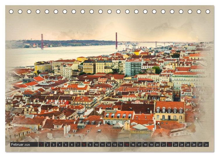 Produktbild: Traumhaftes Lissabon (Tischkalender 2026 DIN A5 quer), CALVENDO Monatskalender