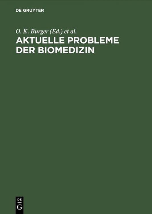 Produktbild: Aktuelle Probleme der Biomedizin