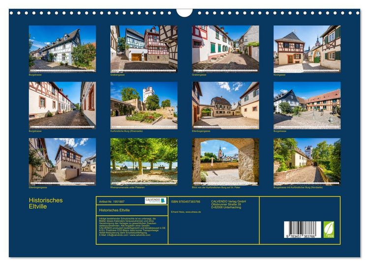 Produktbild: Historisches Eltville (Wandkalender 2026 DIN A3 quer), CALVENDO Monatskalender