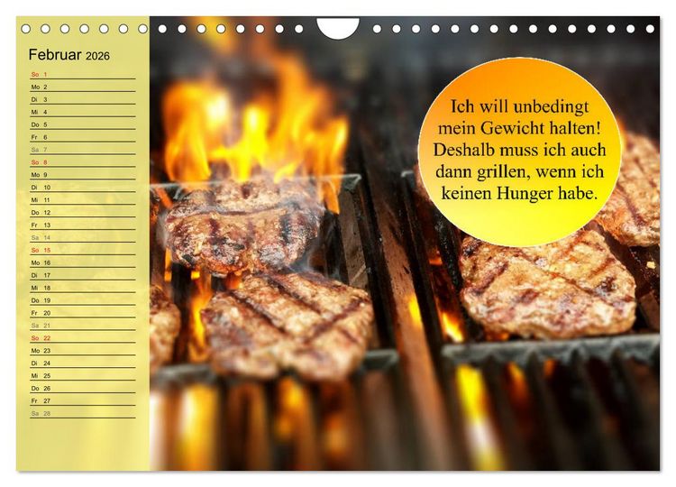 Produktbild: Auftragsgriller f&uuml;r effektive Fettverbrennung! Denn Grillsaison ist immer! (Wandkalender 2026 DIN A4 quer), CALVENDO Monatskalender