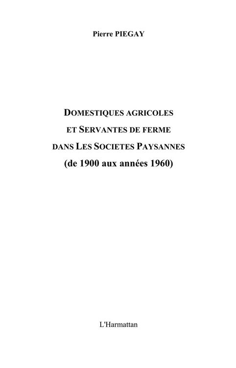 Produktbild: Domestiques agricoles et servantes de fe
