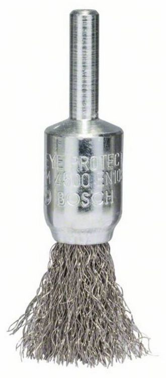 Produktbild: Bosch Accessories Pinselb&uuml;rste, gewellt, rostfrei, 0,2 mm, 15 mm, 4500 U/ min Schaft-&Oslash; 6 mm 2608622126 1 St.