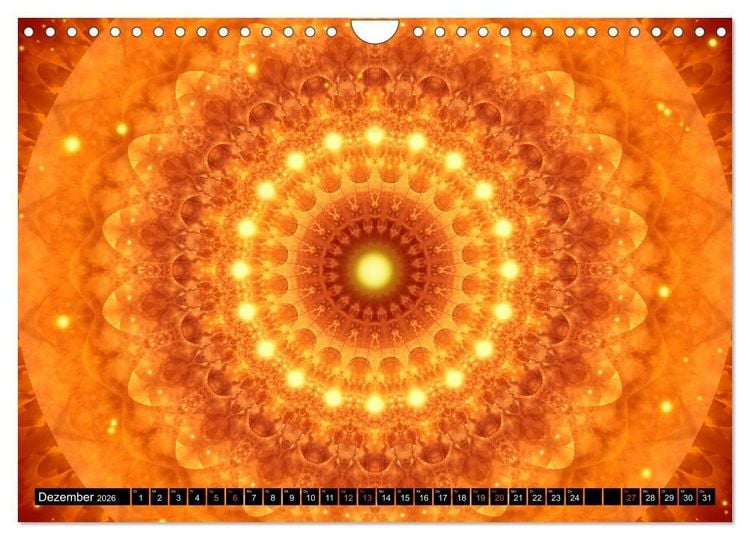 Produktbild: Energie - Mandalas in orange (Wandkalender 2026 DIN A4 quer), CALVENDO Monatskalender