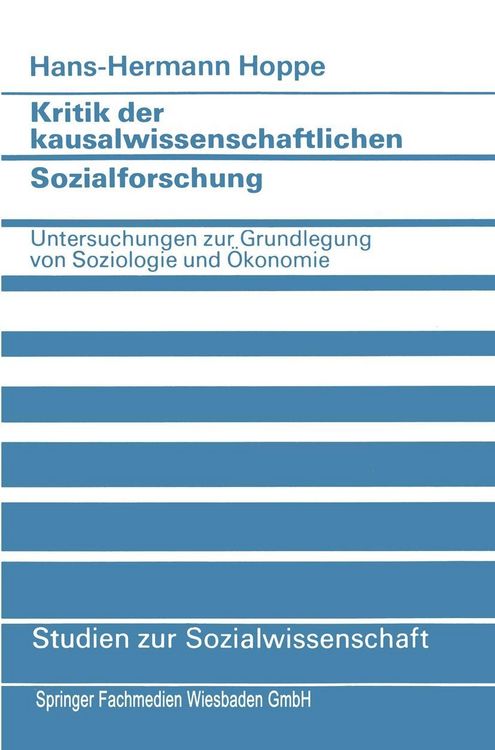 Produktbild: Kritik der kausalwissenschaftlichen Sozialforschung