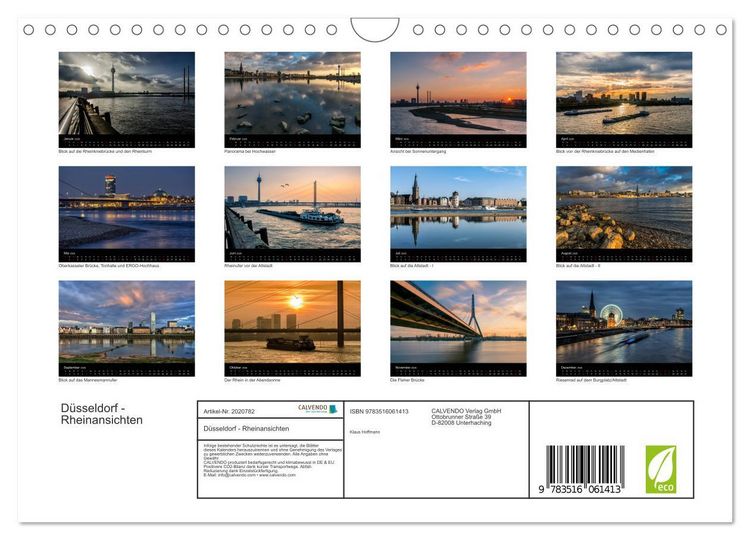 Produktbild: D&uuml;sseldorf - Rheinansichten (Wandkalender 2026 DIN A4 quer), CALVENDO Monatskalender