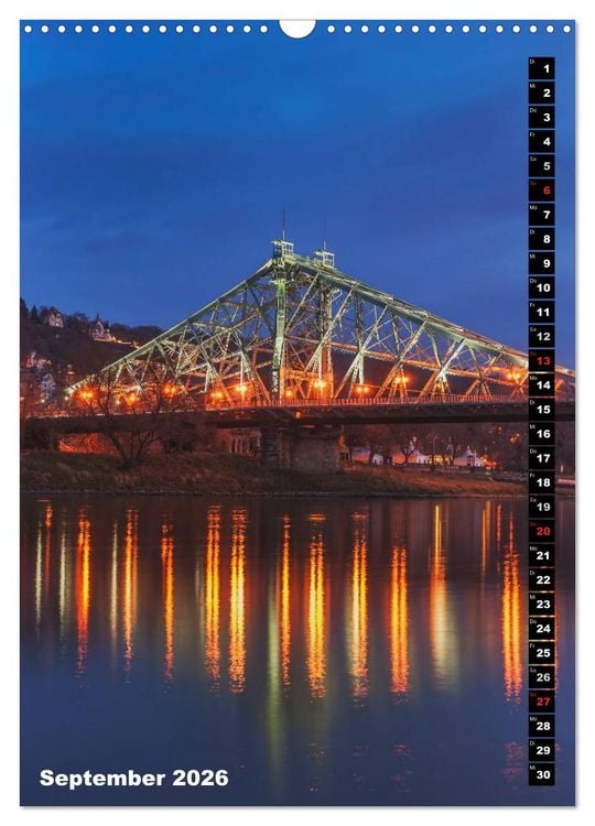 Produktbild: Dresden bei Nacht (Wandkalender 2026 DIN A3 hoch), CALVENDO Monatskalender