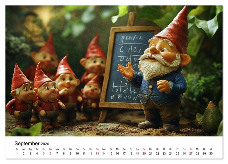 Produktbild: Berufe der Gartenzwerge (Tischkalender 2026 DIN A5 quer), CALVENDO Monatskalender