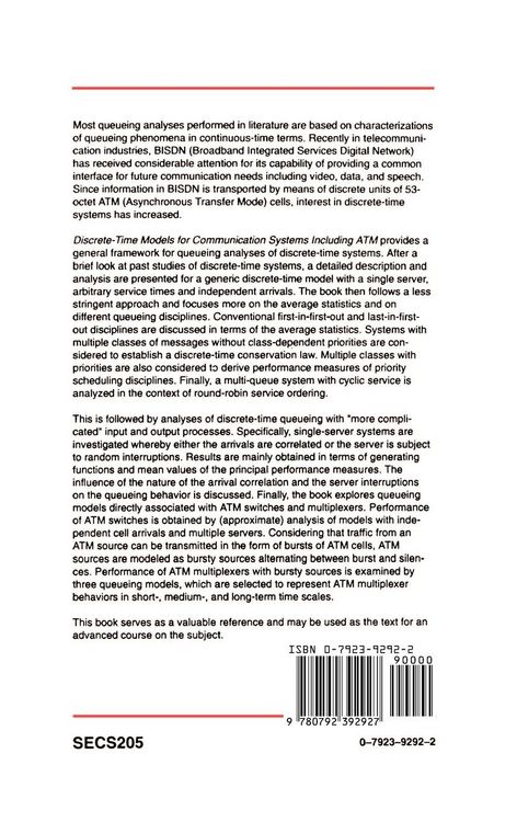 Produktbild: Discrete-Time Models for Communication Systems Including ATM