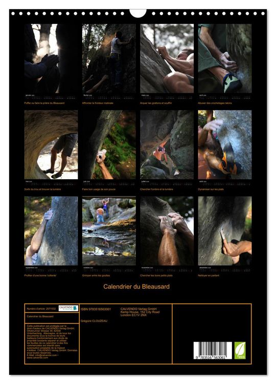 Produktbild: Calendrier du Bleausard (Calendrier mural 2026 DIN A3 horizontal), CALVENDO calendrier mensuel