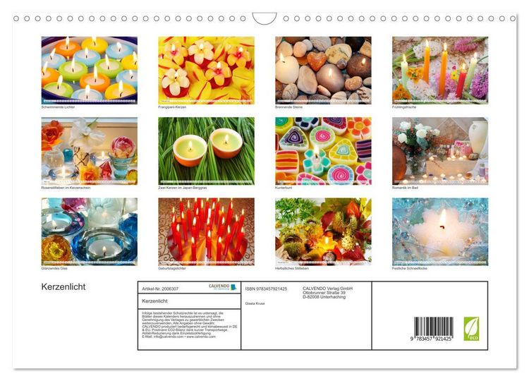 Produktbild: Kerzenlicht (Wandkalender 2026 DIN A3 quer), CALVENDO Monatskalender