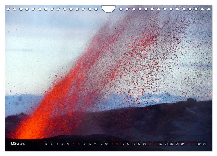 Produktbild: Vulkane - Magma, Lava, Eruptionen (Wandkalender 2026 DIN A4 quer), CALVENDO Monatskalender