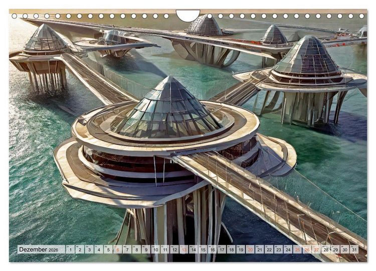 Produktbild: Stadtarchitektur, futuristisch-fantastisch (Wandkalender 2026 DIN A4 quer), CALVENDO Monatskalender