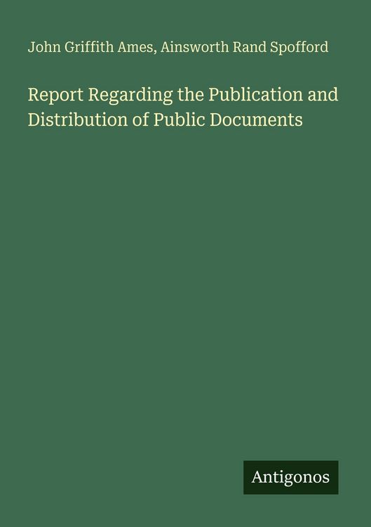 Produktbild: Report Regarding the Publication and Distribution of Public Documents