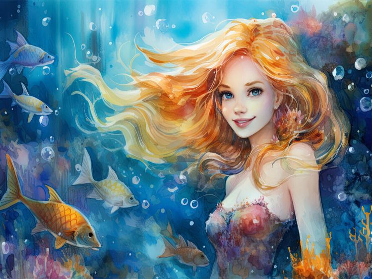 Produktbild: CALVENDO Puzzle Blonde Meerjungfrau | 1000 Teile Lege-Gr&ouml;&szlig;e 64x48cm Foto-Puzzle f&uuml;r gl&uuml;ckliche Stunden
