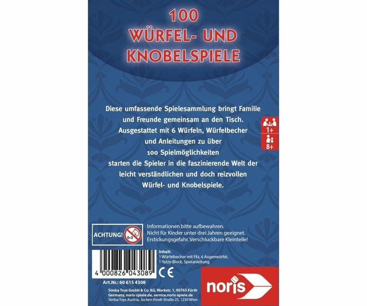 Produktbild: 100 W&uuml;rfel- und Knobelspiele