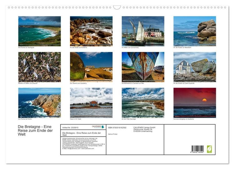 Produktbild: Die Bretagne - Eine Reise zum Ende der Welt (Wandkalender 2026 DIN A2 quer), CALVENDO Monatskalender