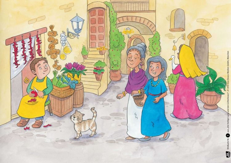 Produktbild: Die heilige Lucia und der Lichterkranz. Kamishibai Bildkartenset.
