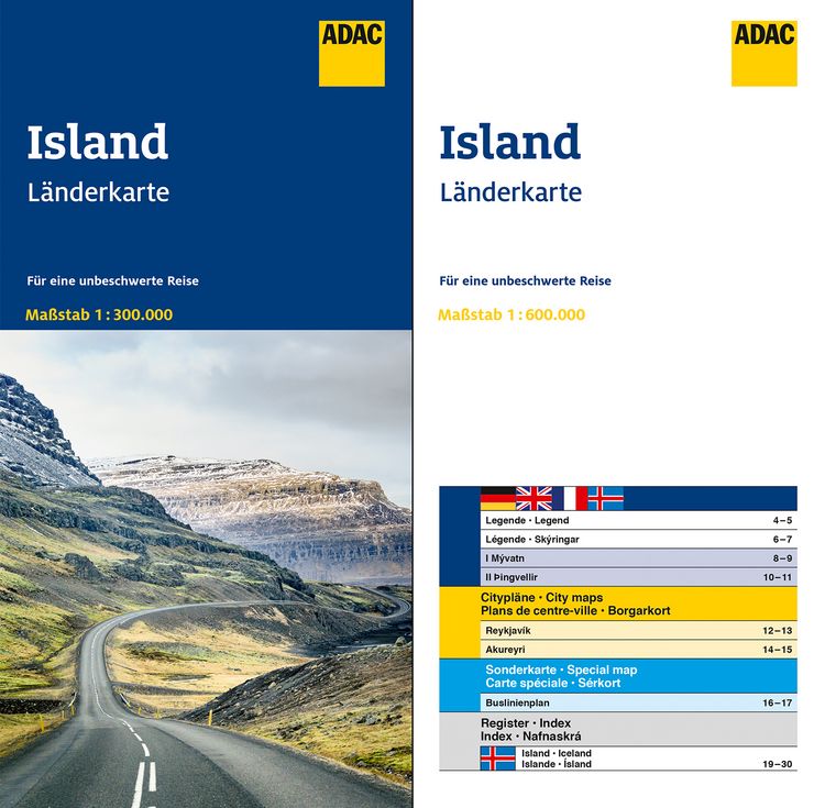 Produktbild: ADAC L&auml;nderkarte Island 1:600.000