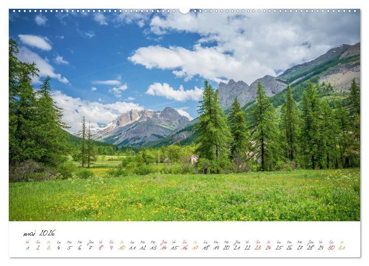 Produktbild: Sur la route des Grandes Alpes, la vall&eacute;e de la Guisane (Calendrier mural 2026 DIN A2 vertical) calendrier de bureau