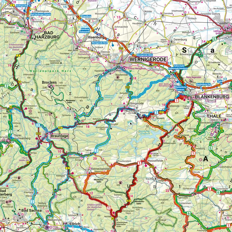 Produktbild: Harz, Motorradkarte 1:150.000, freytag & berndt