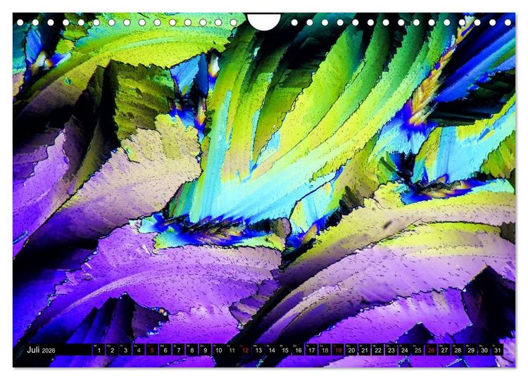 Produktbild: Mikrokristalle in polarisiertem Licht (Wandkalender 2026 DIN A4 quer), CALVENDO Monatskalender