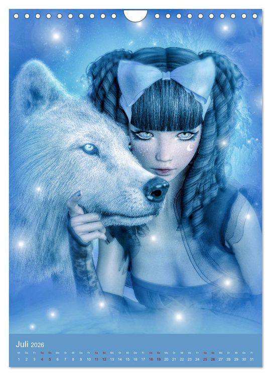 Produktbild: M&auml;dchen im Manga Style (Gothic Art) (Wandkalender 2026 DIN A4 hoch), CALVENDO Monatskalender